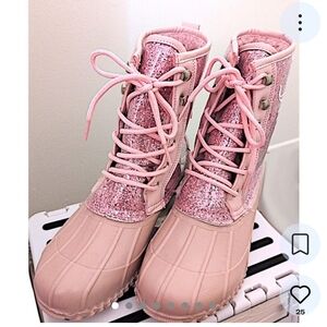 Juicy Couture Pink Glitter Winter Boots